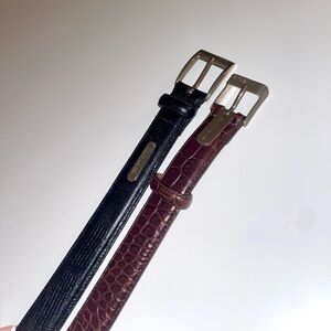 Ralph Lauren black and burgundy belt duo